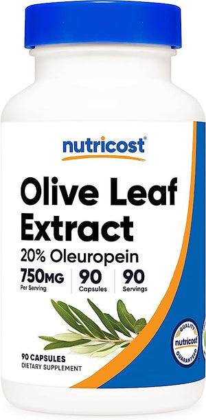 NUTRICOST® OLIVE LEAF OLEUROPEIN 750 MG 90 CAPSULES