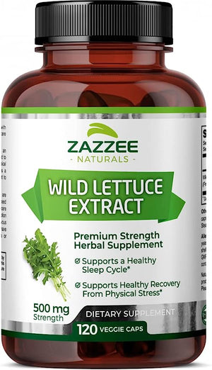 ZAZZEE NATURALS • WILD LETTUCE EXTRACT 500 MG 120 CAPSULES