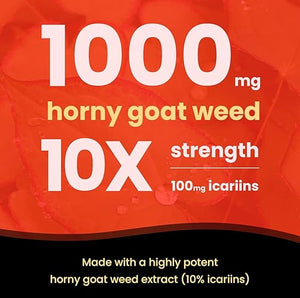 NUTRA CHAMPS • HORNY GOAT WEED 100 MG 10X STRENGHT 60 CAPSULES
