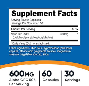 NUTRICOST® ALPHA GPC 600 MG 60 CAPSULES
