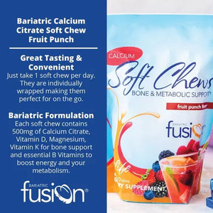 Bariatric Fusion® BONE & METABOLIC SUPPORT FRUIT PUNCH 60 SOFT CHEWS