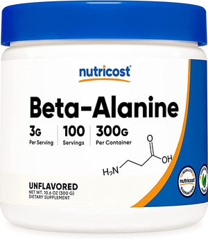 Nutricost Beta Alanina en Polvo Sin Sabor 300 grs 100 porciones